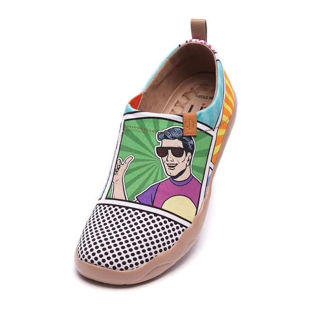 -Pop Art- Men Canvas Slip-ons