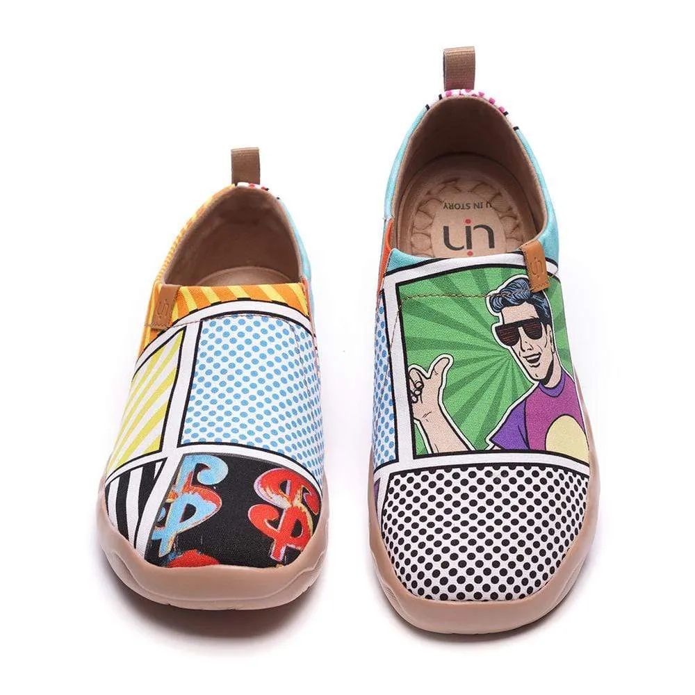 -Pop Art- Men Canvas Slip-ons