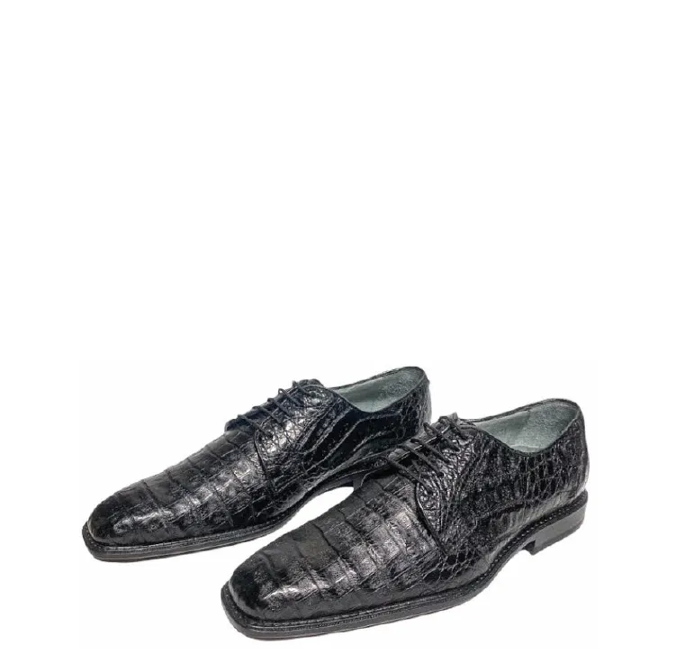 0E1FWFW - Cuadra black fashion dress caiman leather derby shoes for men