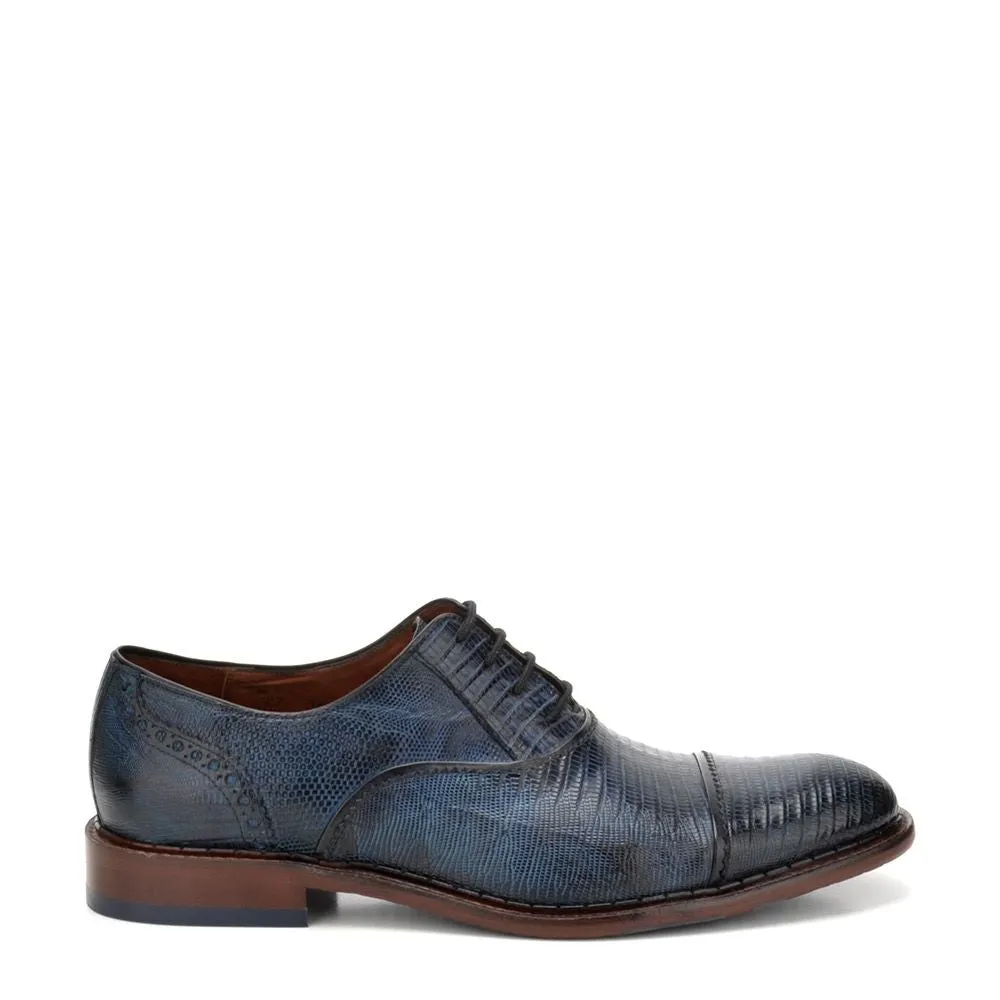 14ULTLT - Cuadra navy blue dress lizard Oxford shoes for men