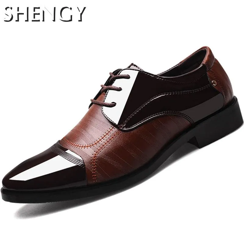 2020 Business Shoes Men Luxury Oxford Breathable Pu Leather Shoes Formal Dress Shoes Male Office Par