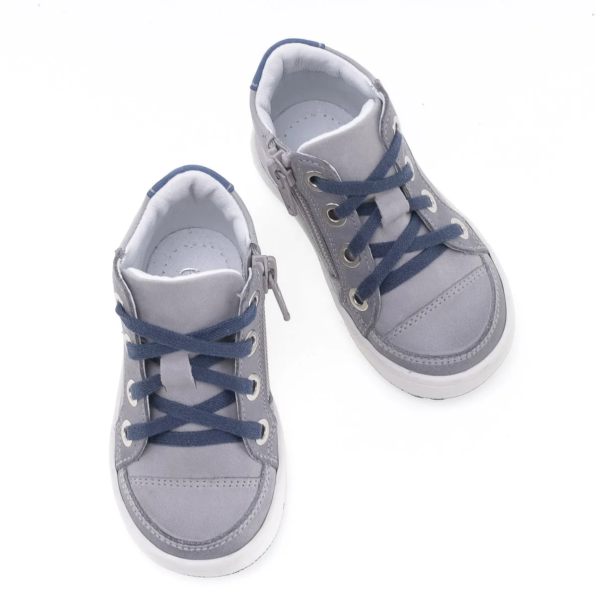 (2630-24) Lace Up Trainers with zipper