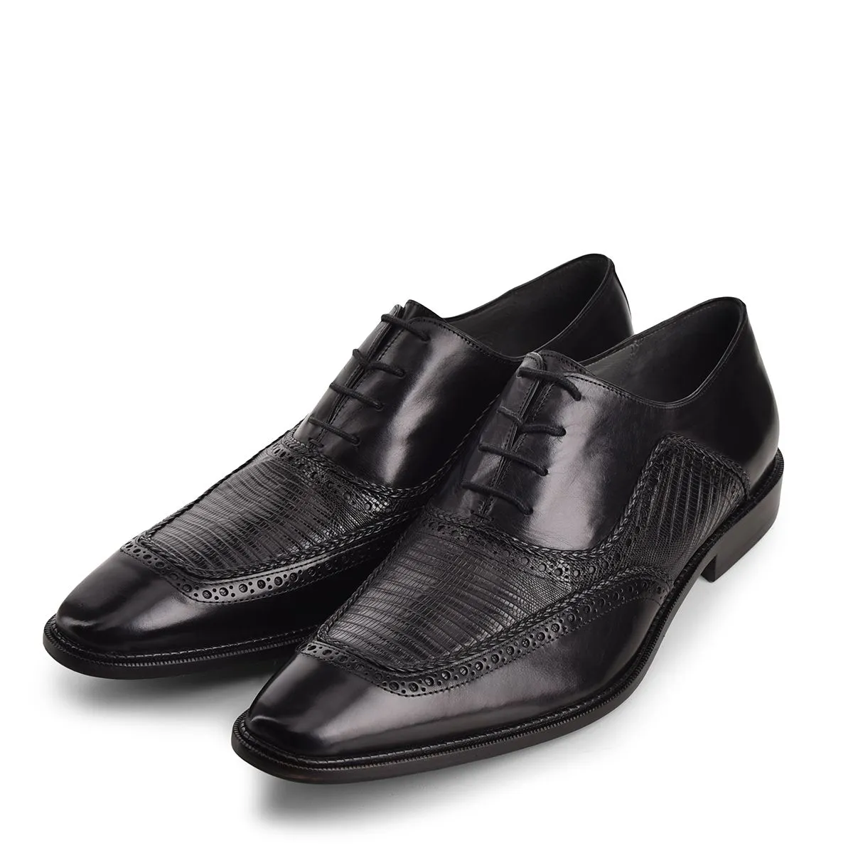 6B0LTBI - Cuadra black dress fashion lizard oxford shoes for men