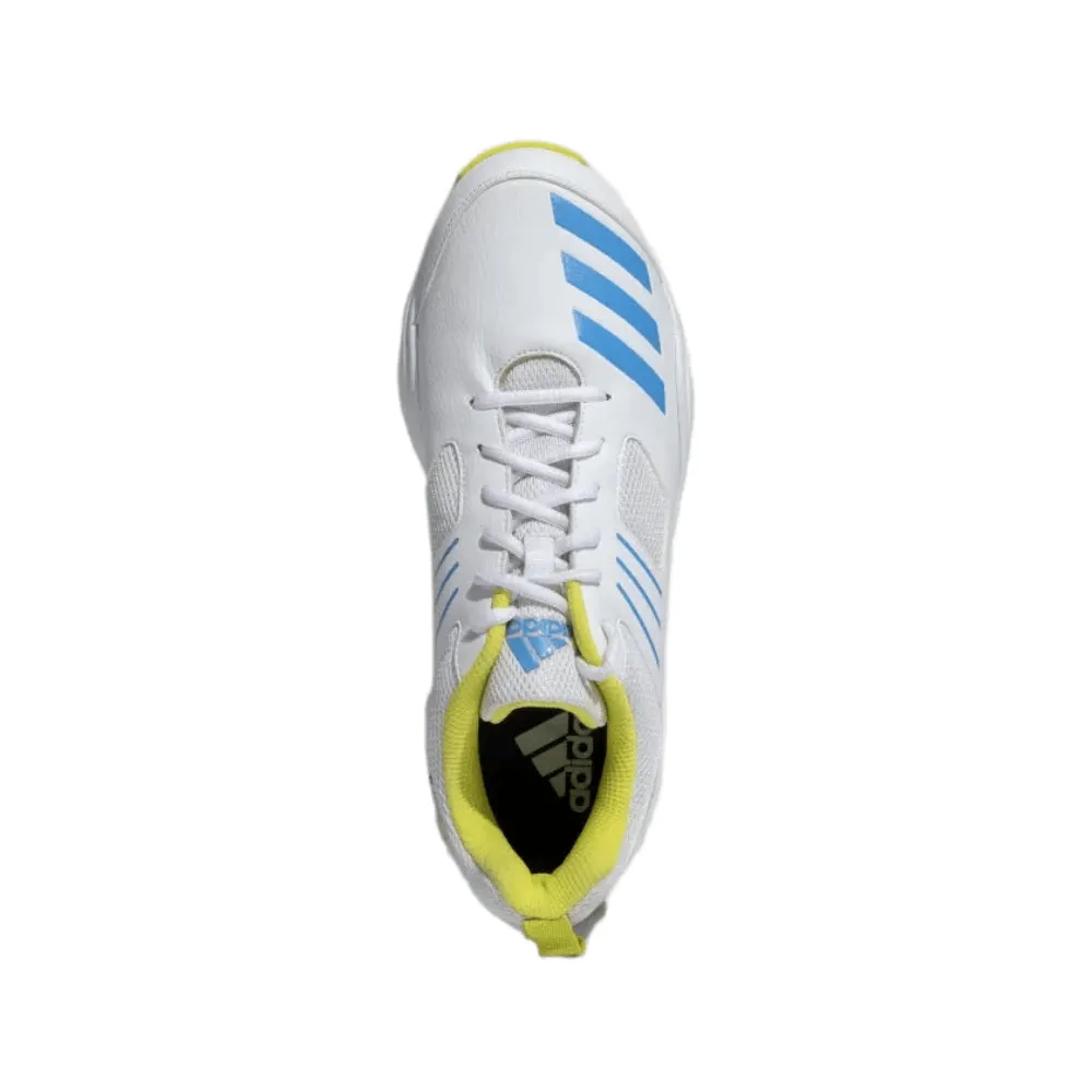 Adidas Men's Crihase Cricket Shoe (White/Blue/Acid Yellow)