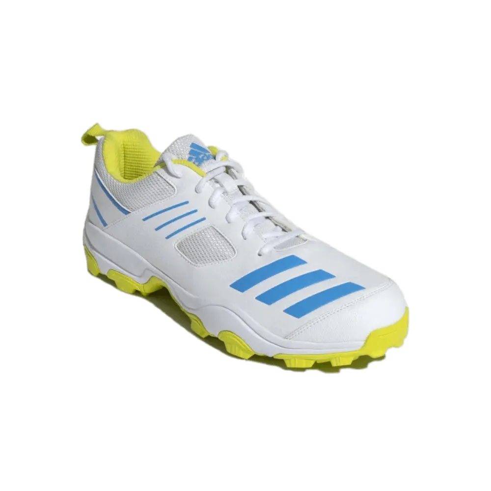 Adidas Men's Crihase Cricket Shoe (White/Blue/Acid Yellow)