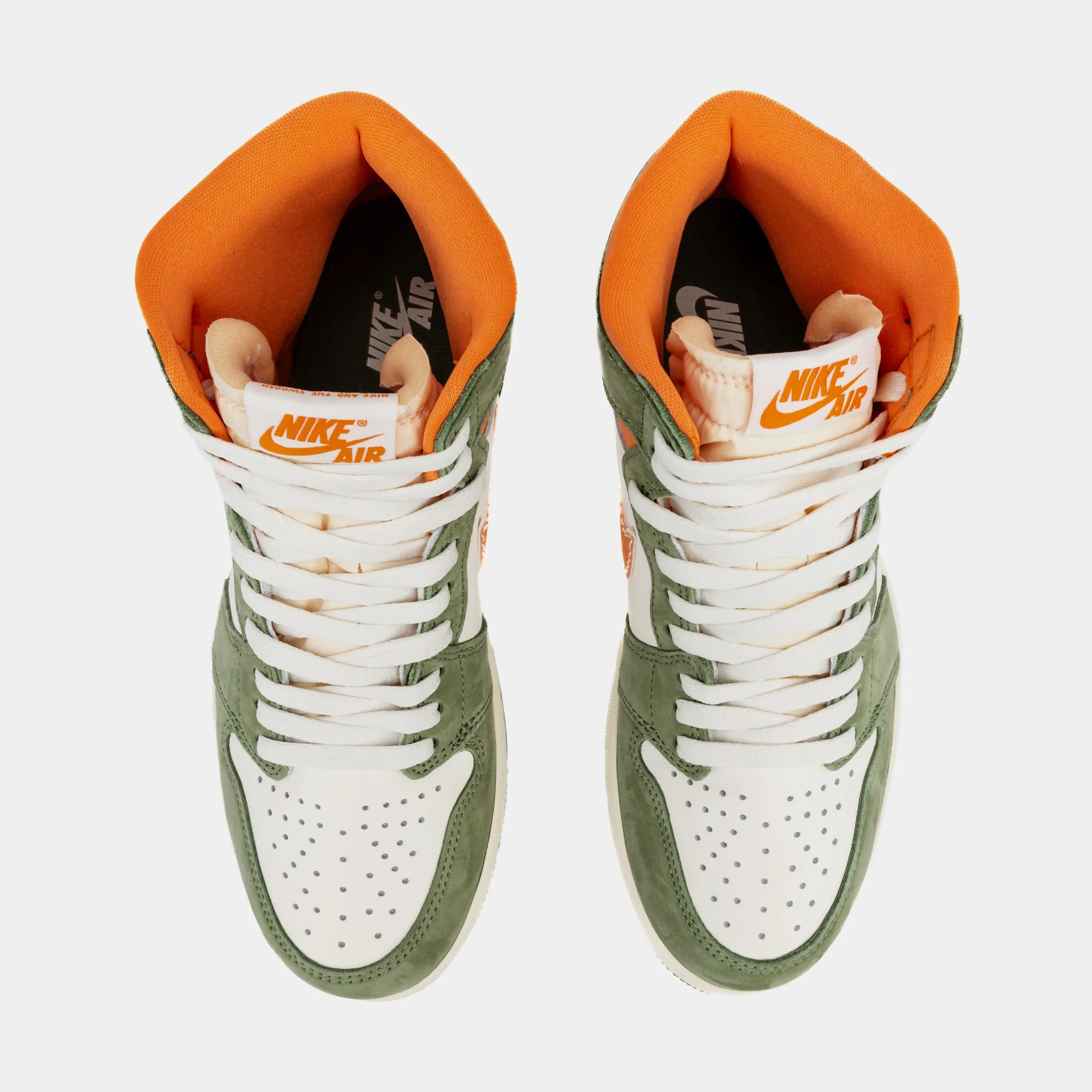 Air Jordan 1 High OG Craft Celadon Mens Lifestyle Shoes (Celadon/Bright Mandarin/Coconut Milk)