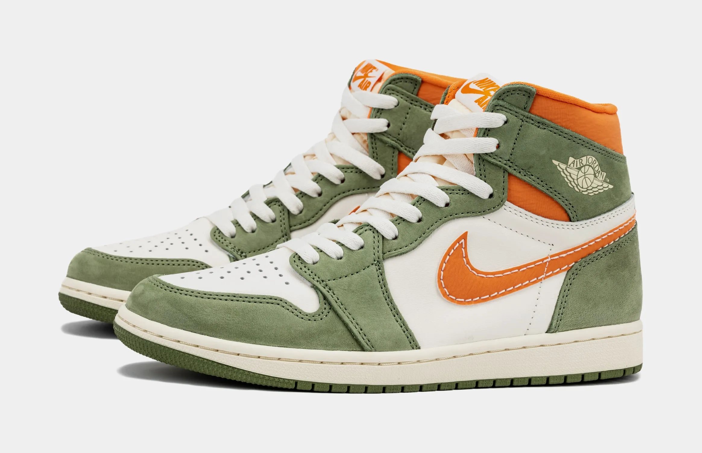 Air Jordan 1 High OG Craft Celadon Mens Lifestyle Shoes (Celadon/Bright Mandarin/Coconut Milk)