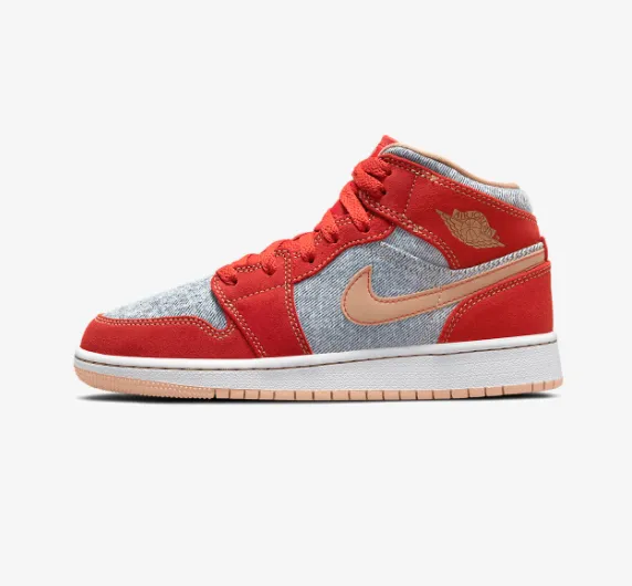 Air Jordan 1 Mid GS "Denim Red"