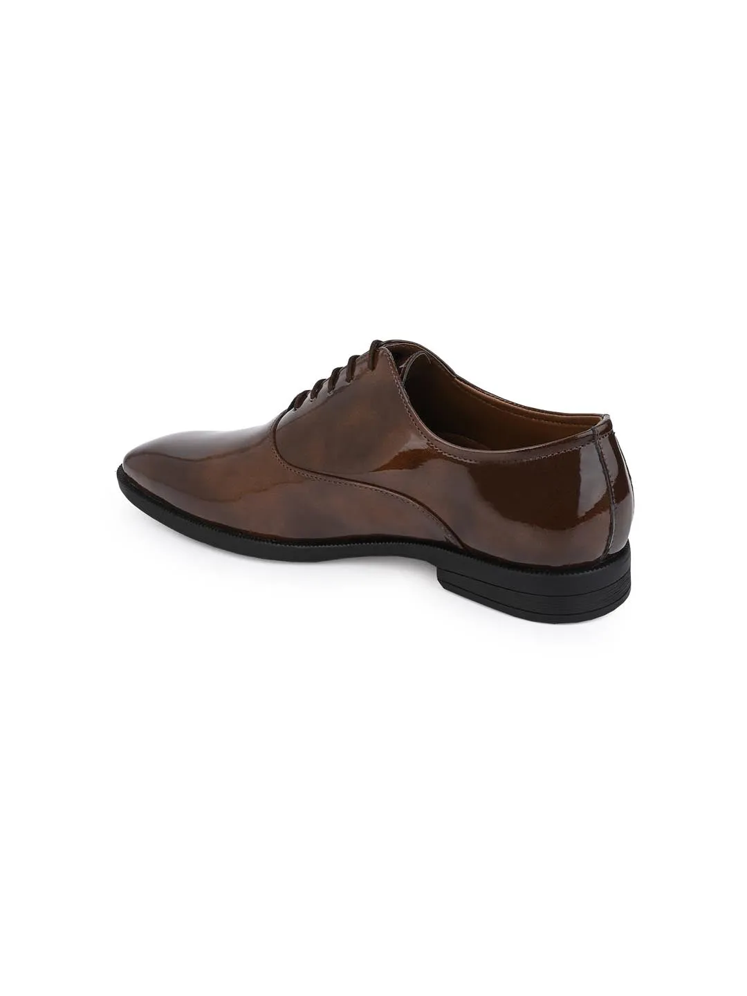 Alberto Torresi Tan Patent Lace up Formal Shoes