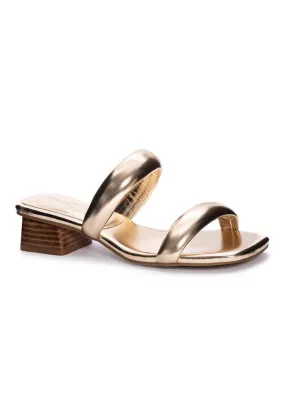 Alistair Dress Slide-Metallic Gold