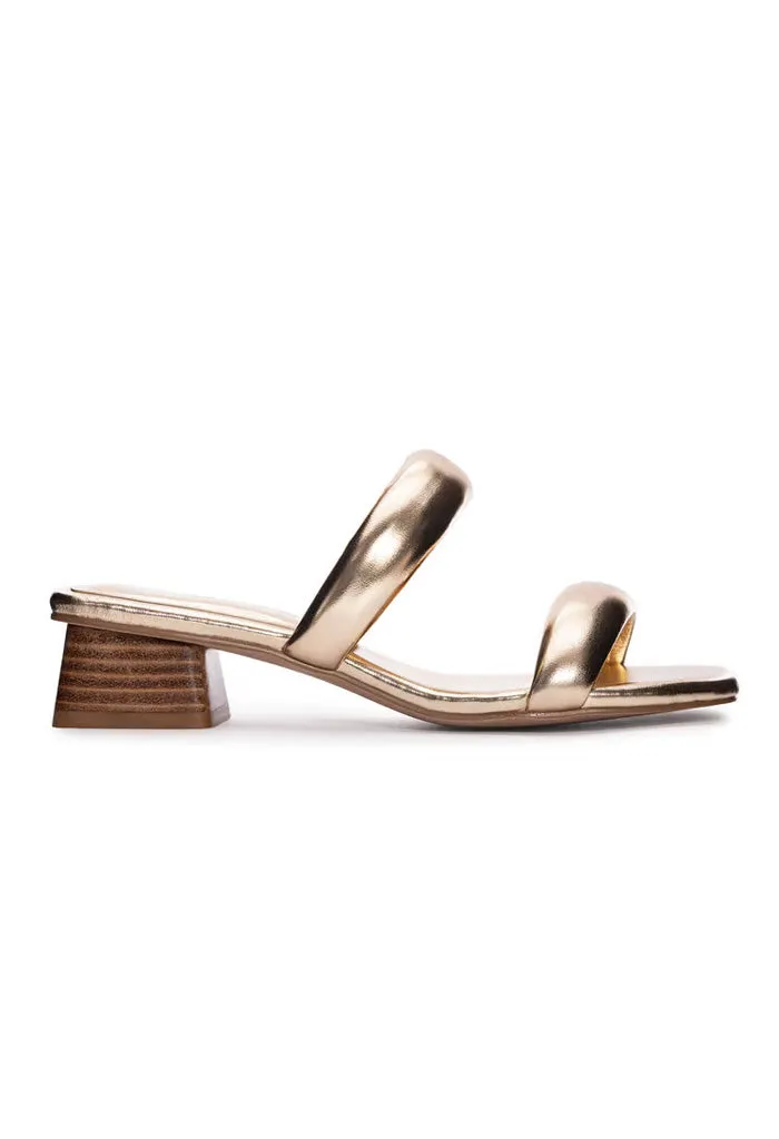 Alistair Dress Slide-Metallic Gold