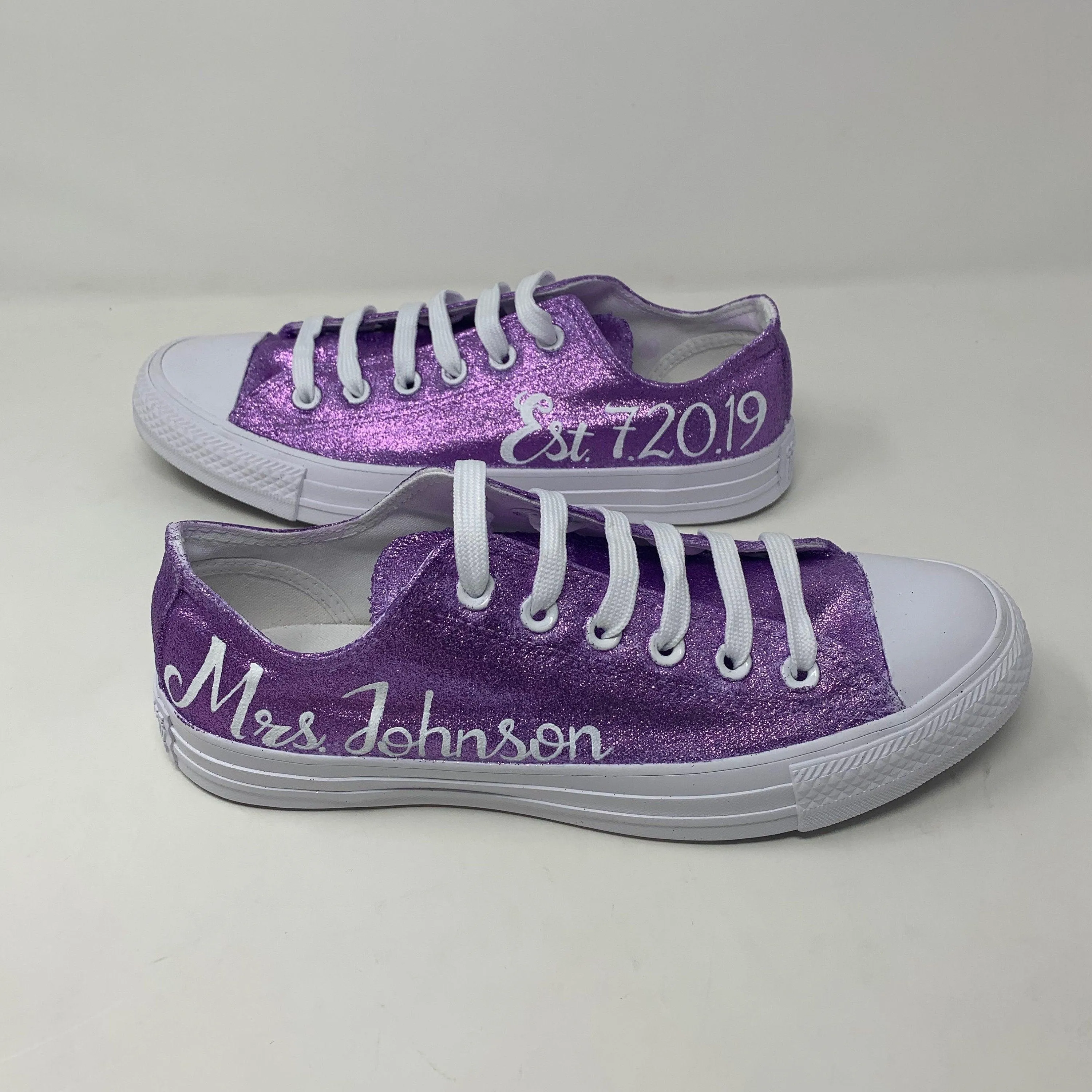 Amethyst Wedding Glitter Converse