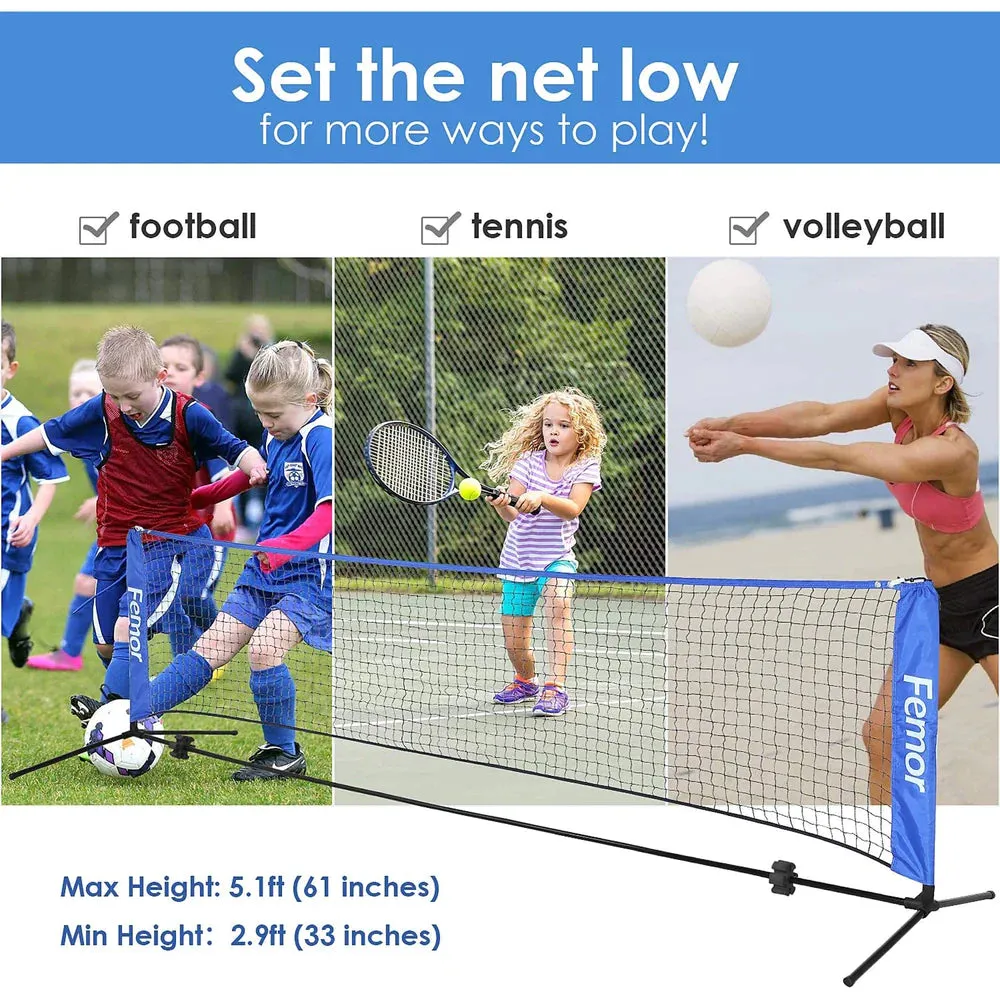 Badminton Net Set Portable with Poles Easy Setup