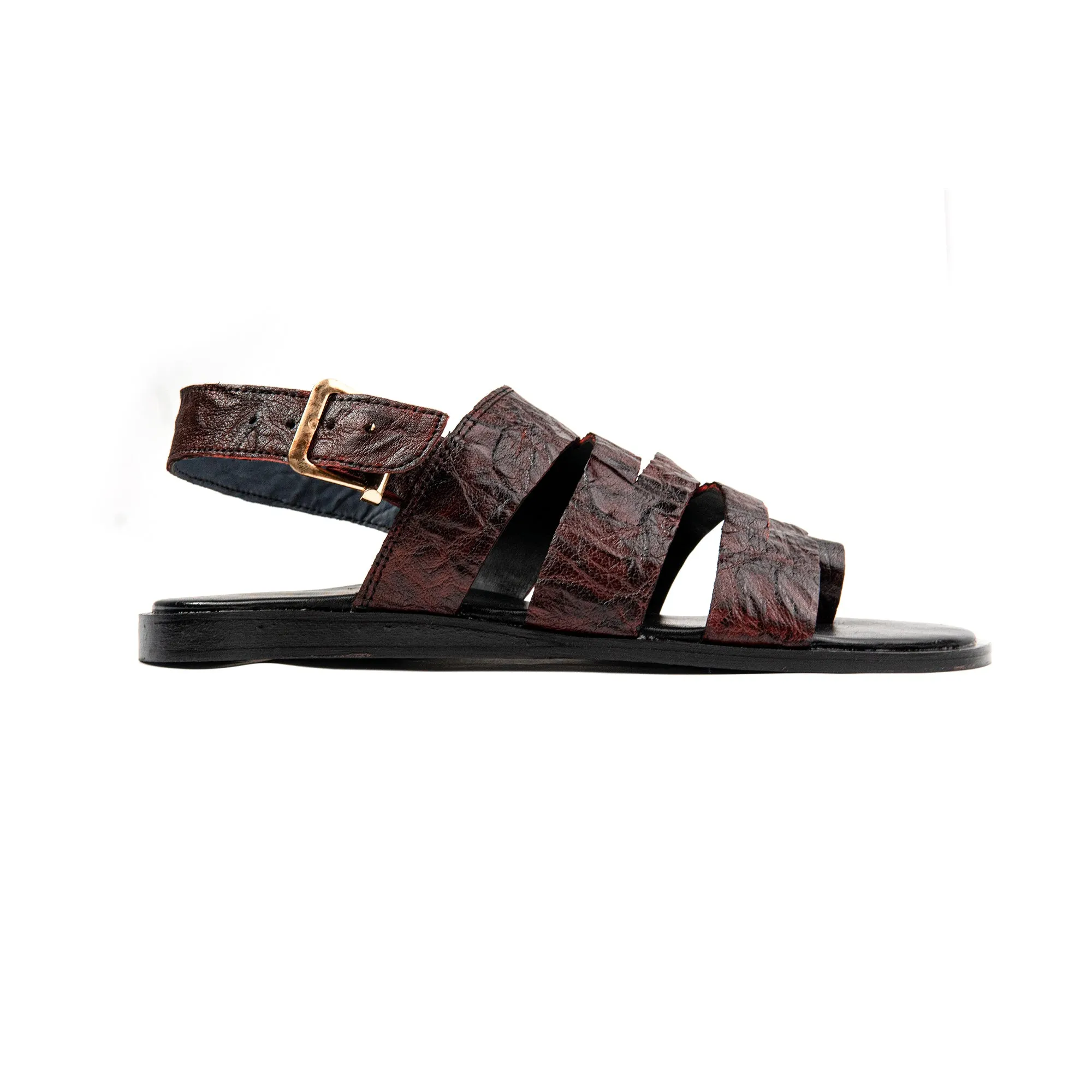 Brown Engraved Premium Leather Sandals