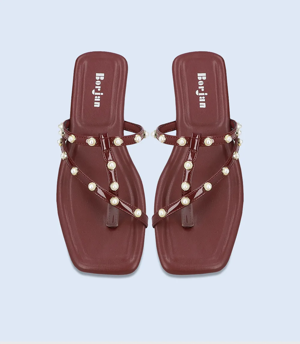 BW7366-MAROON-Women Casual Chappal