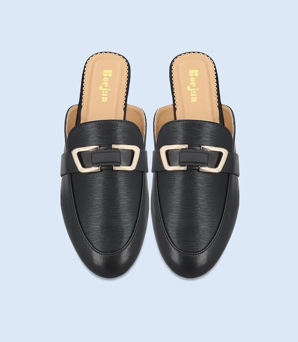 BW8159-BLACK-Women Casual Mules