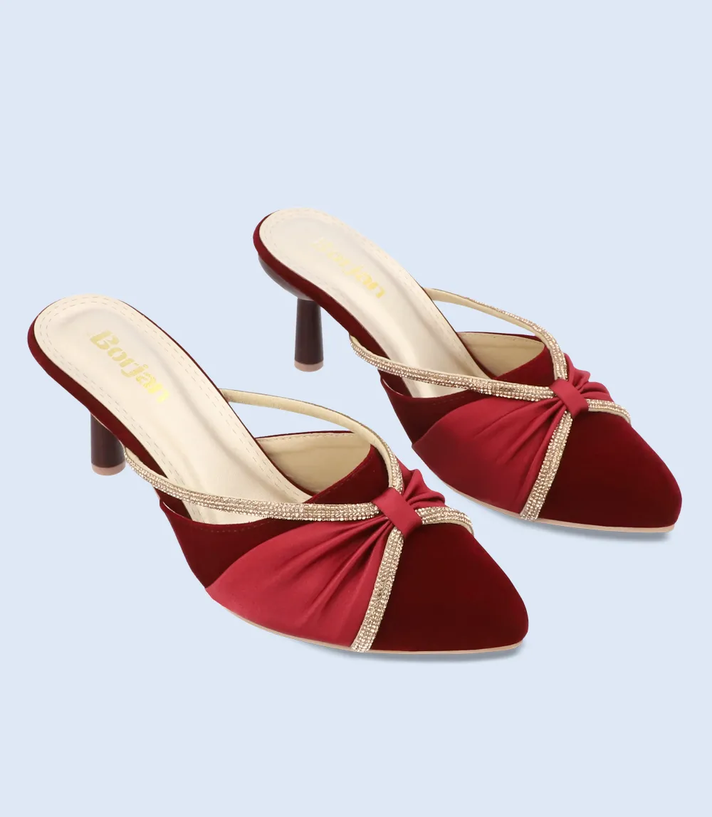 BW8367-MAROON-Women Formal Mules