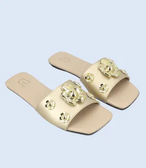 BW9422-GOLD-Women Slippers