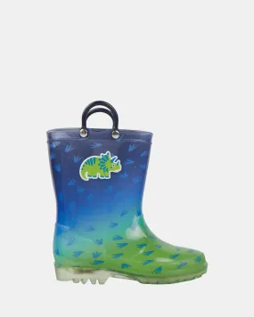 Charlie Dino Stomp Gumboot Navy/Blue