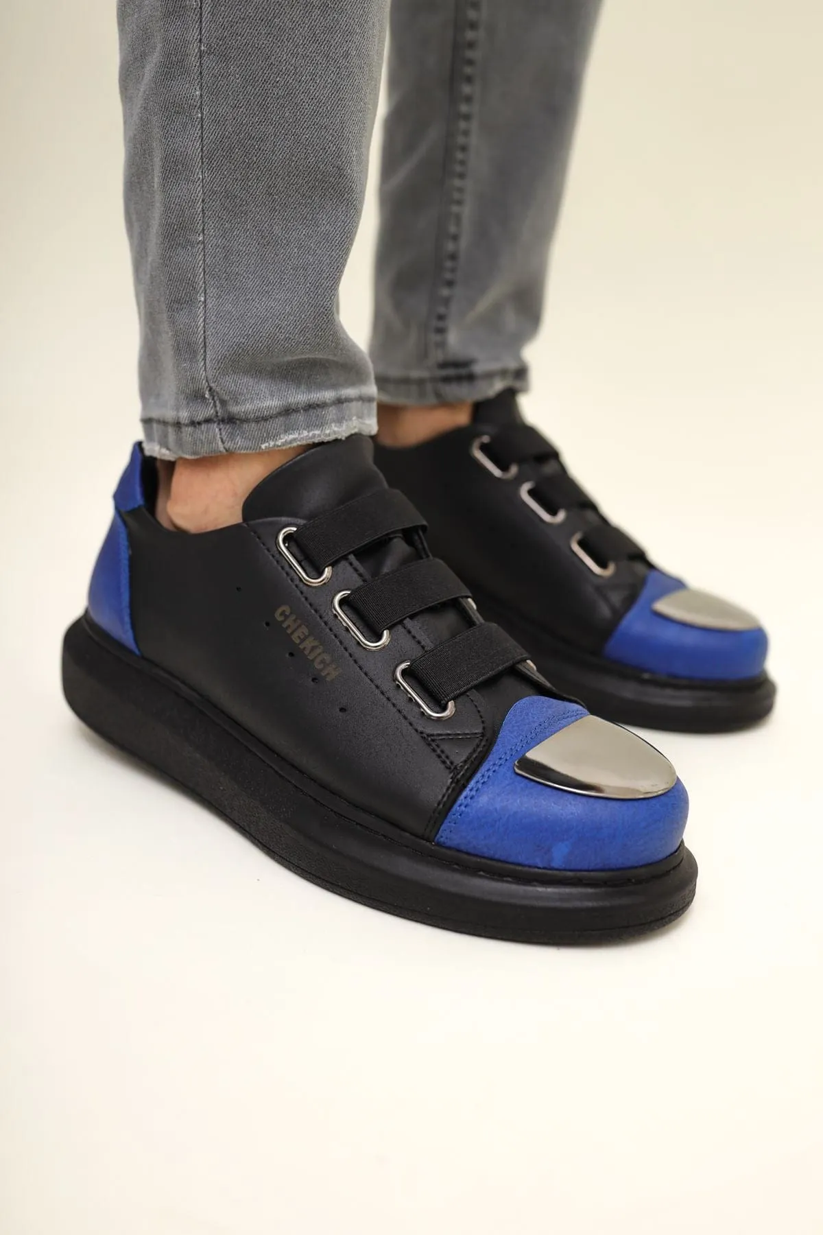 Chekich Men's Shoes Black Sax Blue ch251