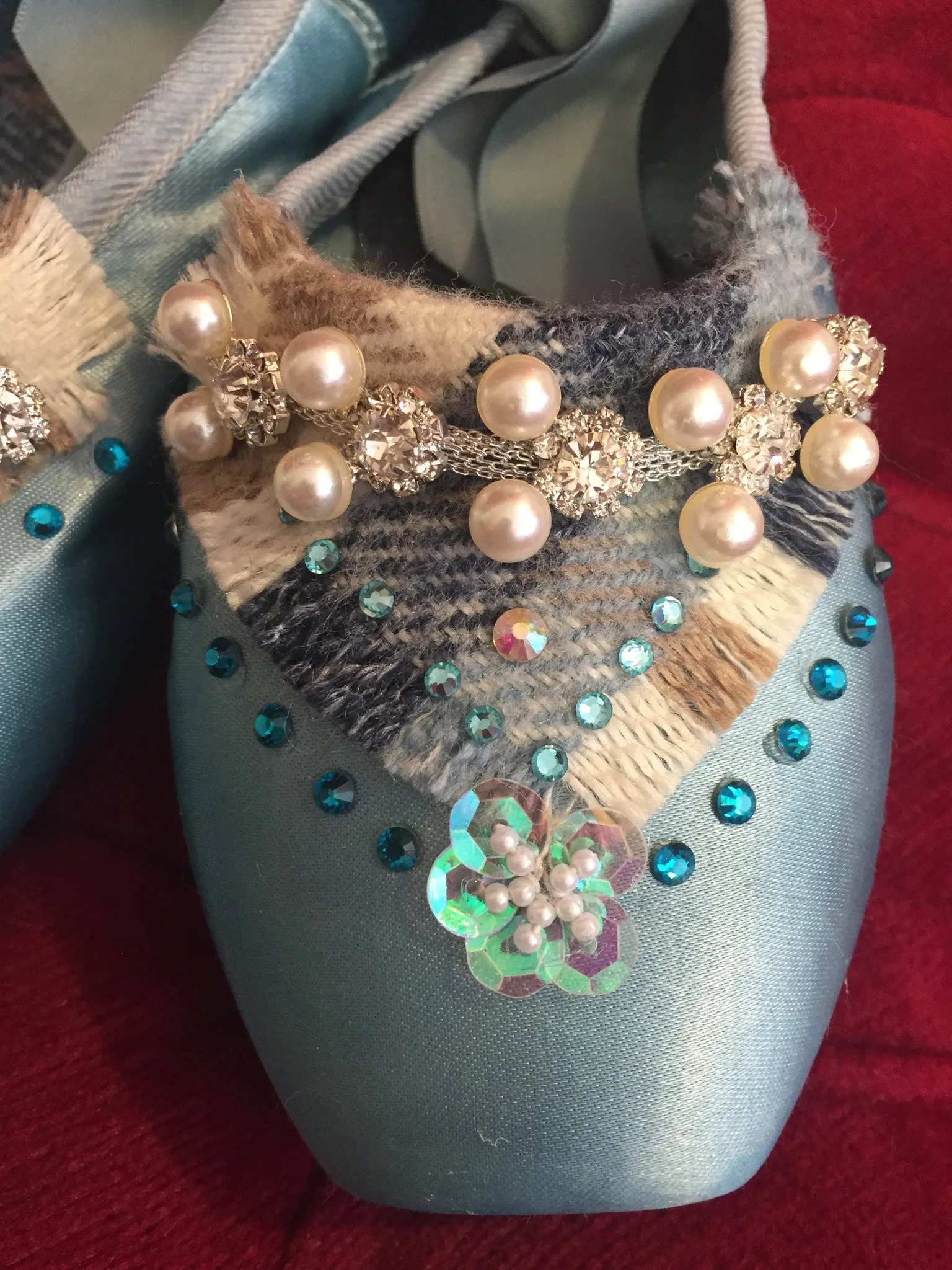 Custom made decorated pointe shoes