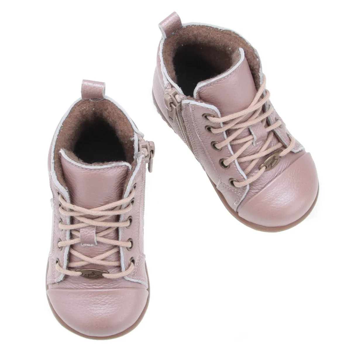 (EY1428A-7) Emel Rose gold shoes with laces