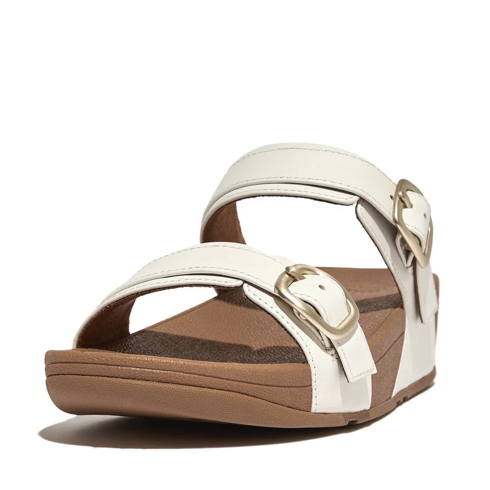 'FitFlop' Women's Lulu Adjustable Buckle Leather Slide Sandal - Urban White