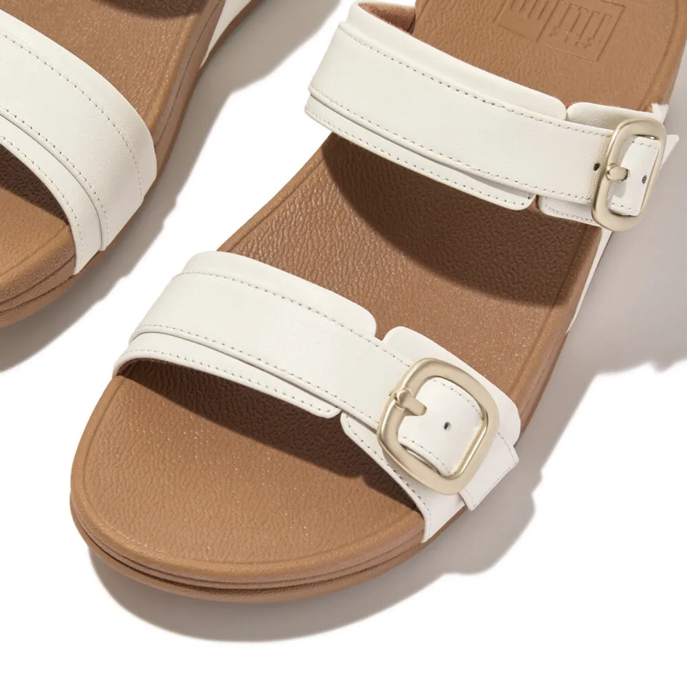 'FitFlop' Women's Lulu Adjustable Buckle Leather Slide Sandal - Urban White