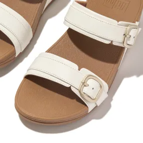 'FitFlop' Women's Lulu Adjustable Buckle Leather Slide Sandal - Urban White