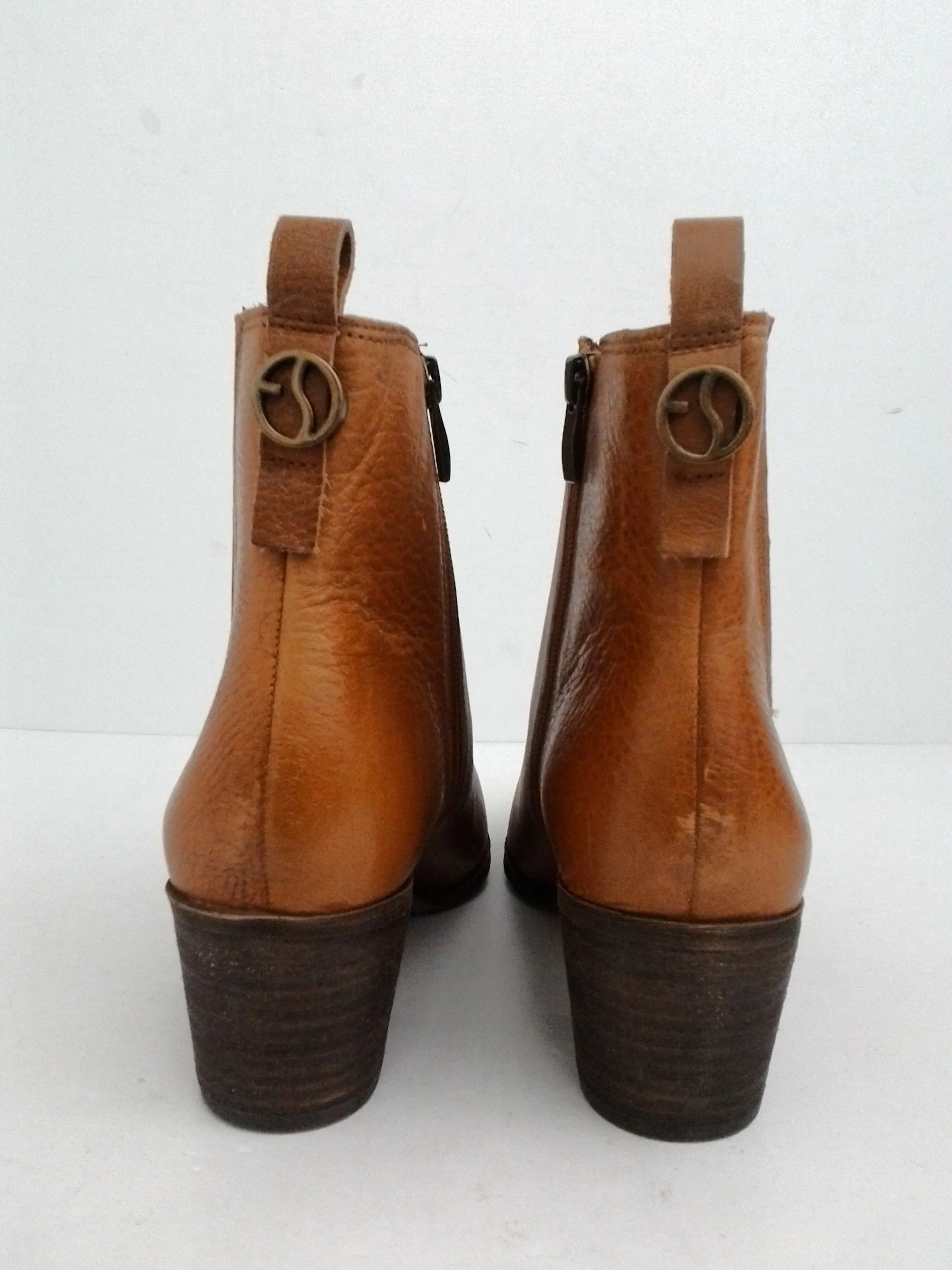 Franco Sarto Women's Brown Leather Booties Size 9 M