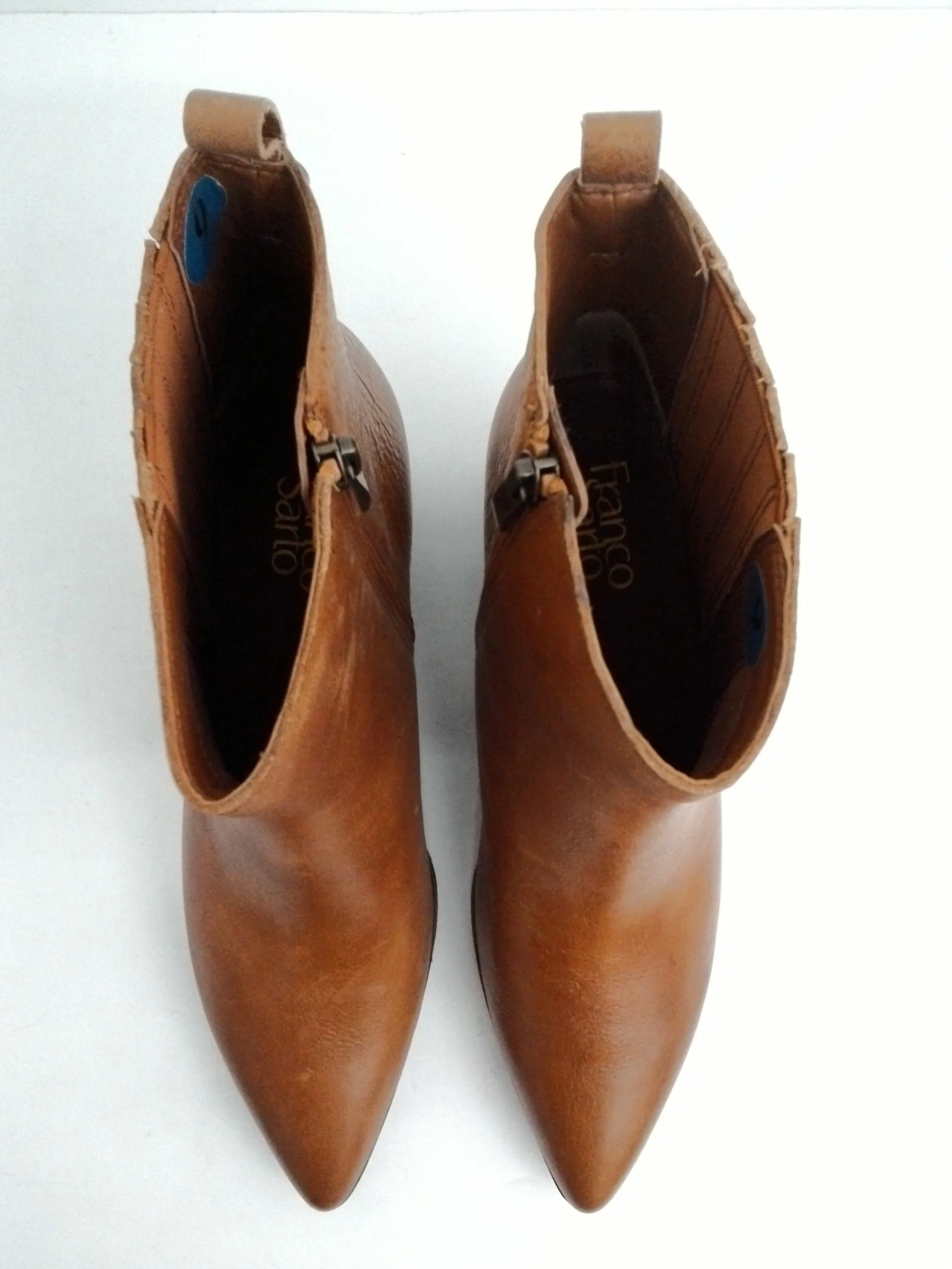 Franco Sarto Women's Brown Leather Booties Size 9 M