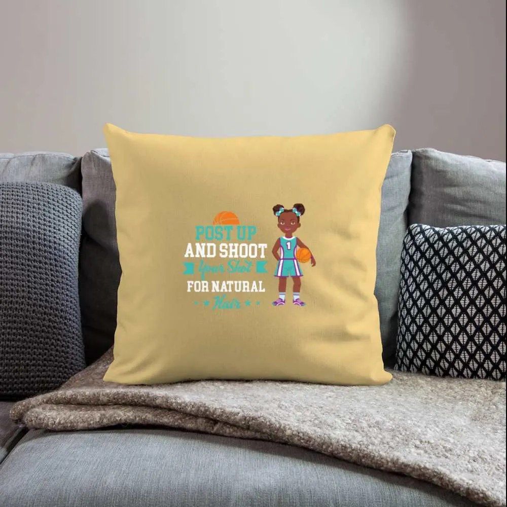 Girls Basketball Throw Pillow Cover 18” x 18”