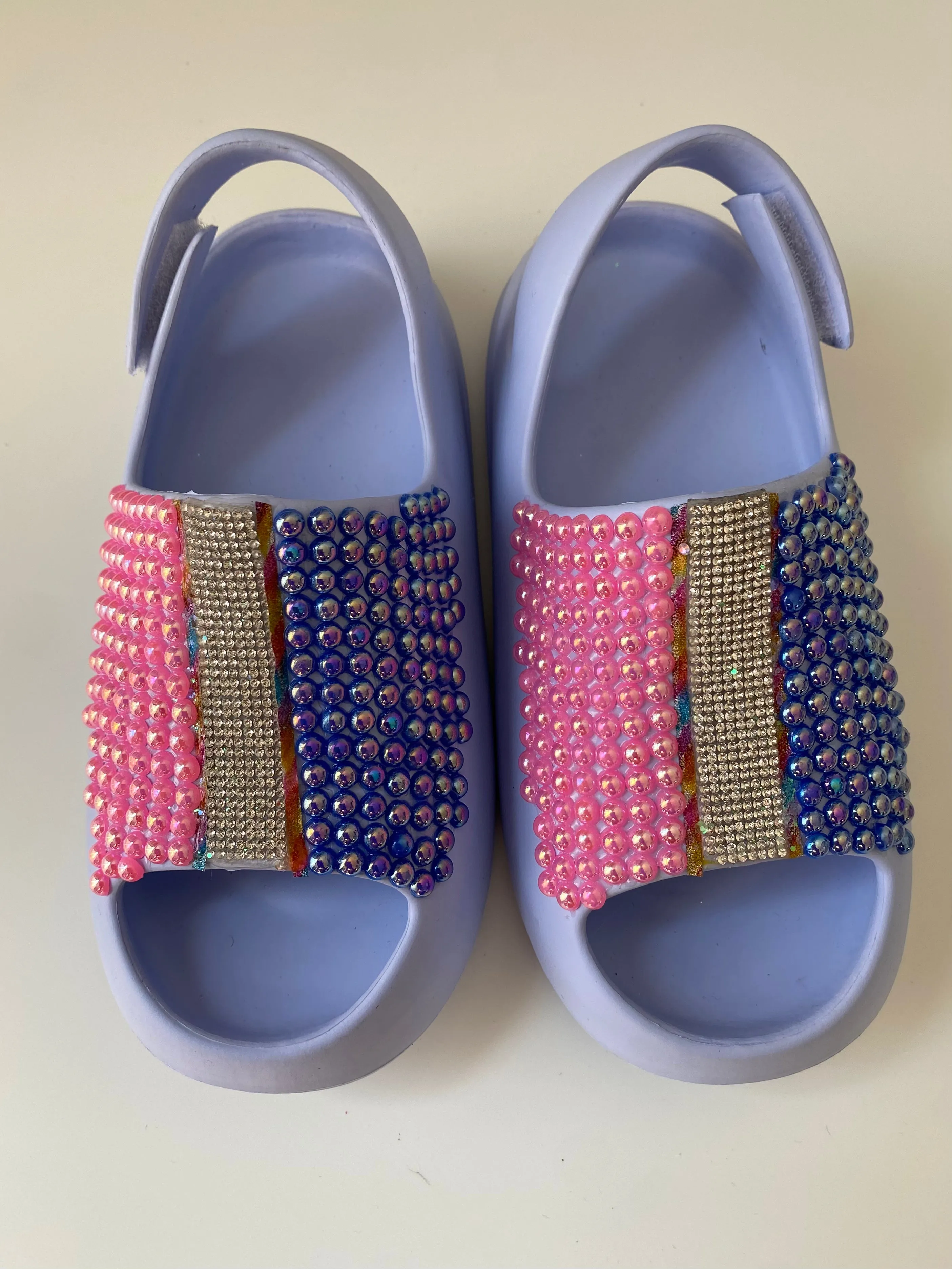 GIRLS BLUE AND PICK SANDALS