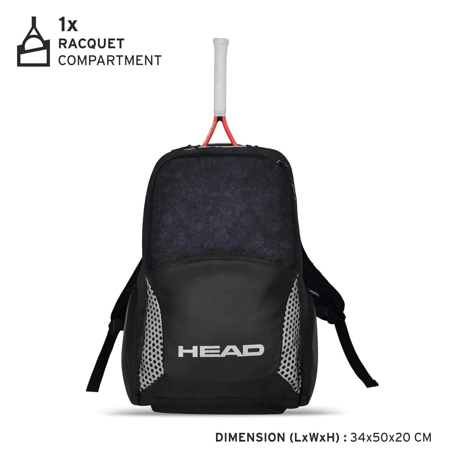 HEAD Djokovic Tennis Backpack, Anthacite/Black