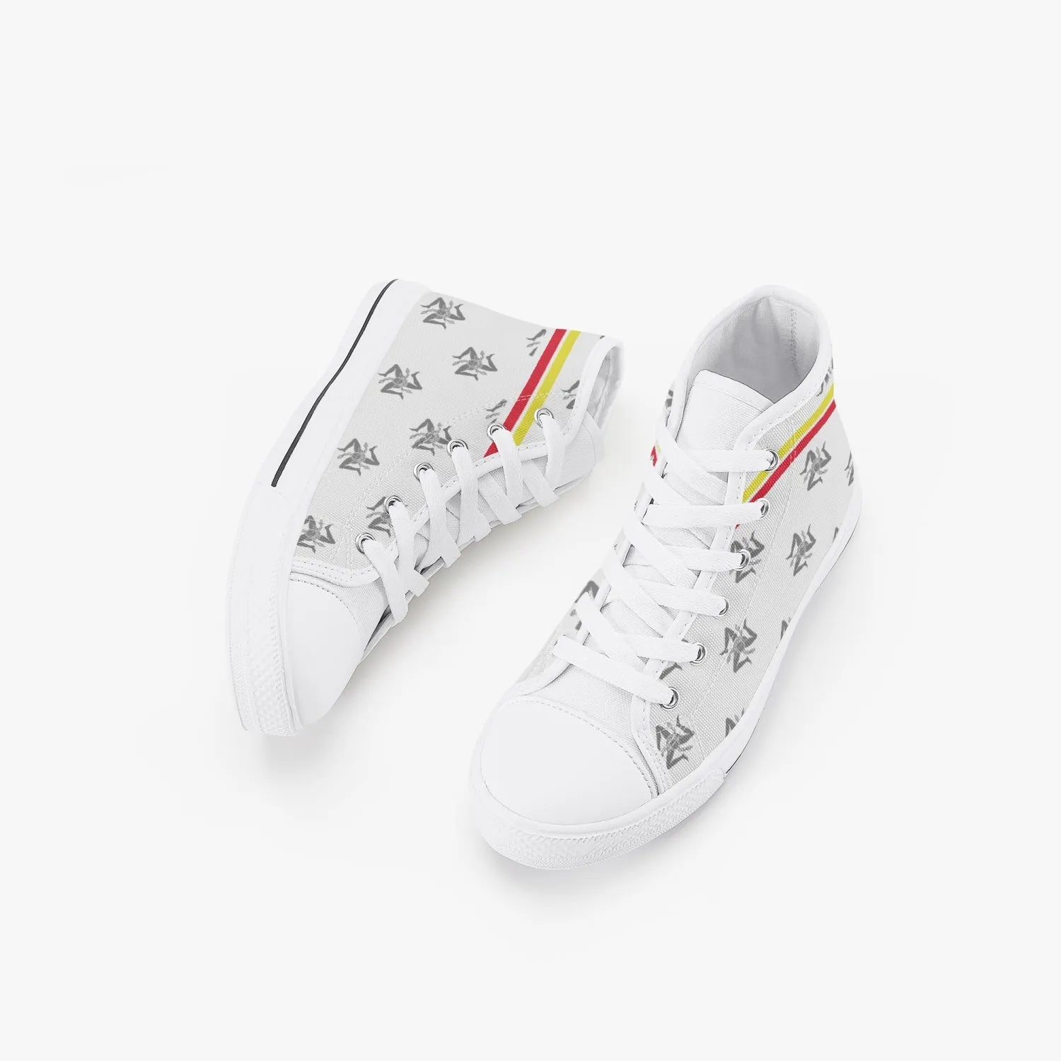 Kid’s High-Top Shoes Siclian pattern white