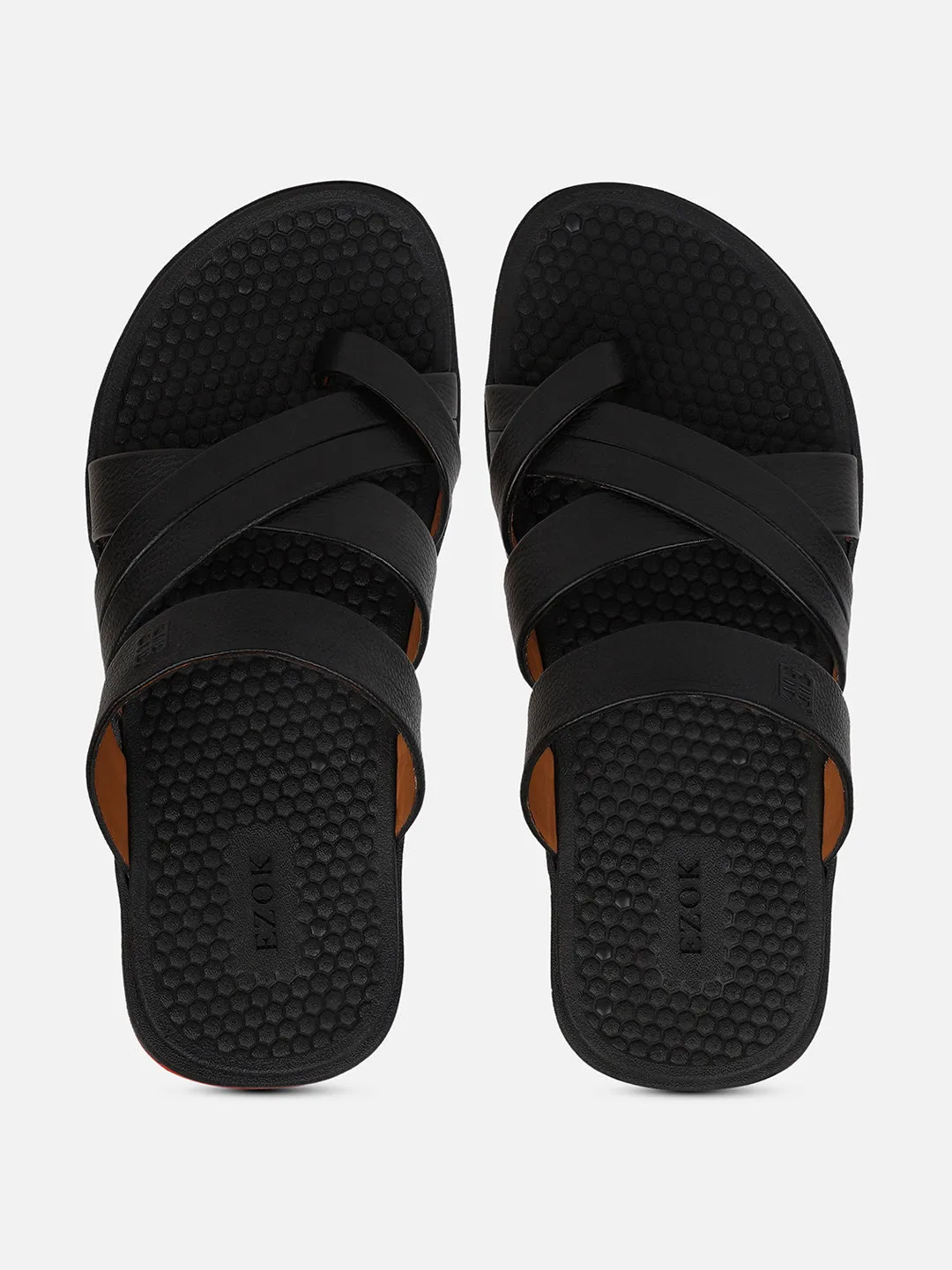 Leather sandal for men (Black)