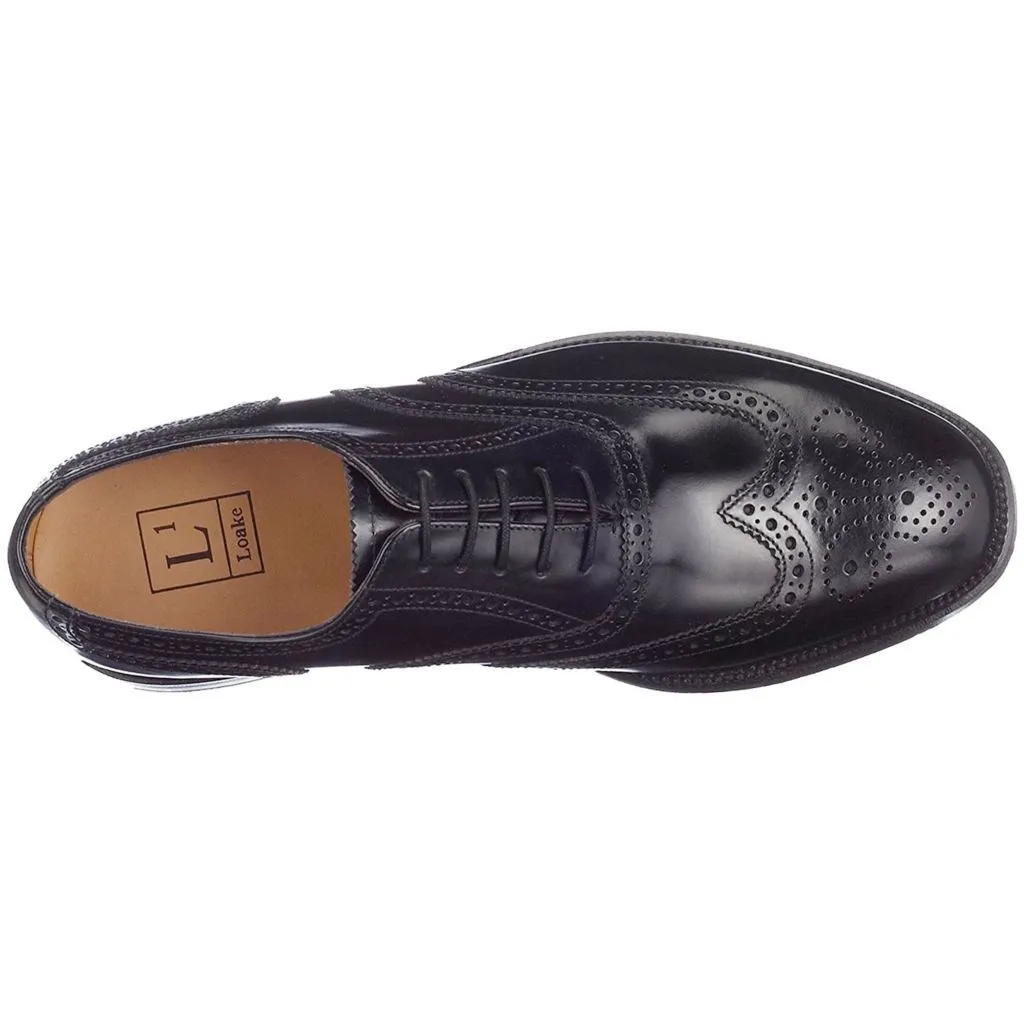 Loake 202 Black Mens Leather Lace-up Brogues Wingtip Oxford Shoes - UK 8