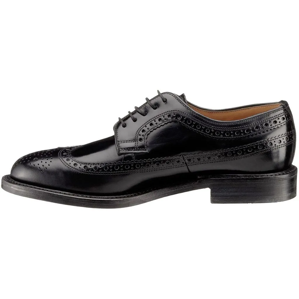 Loake Royal Black Mens Leather Full Brogue Lace-up Formal Shoes - UK 9.5