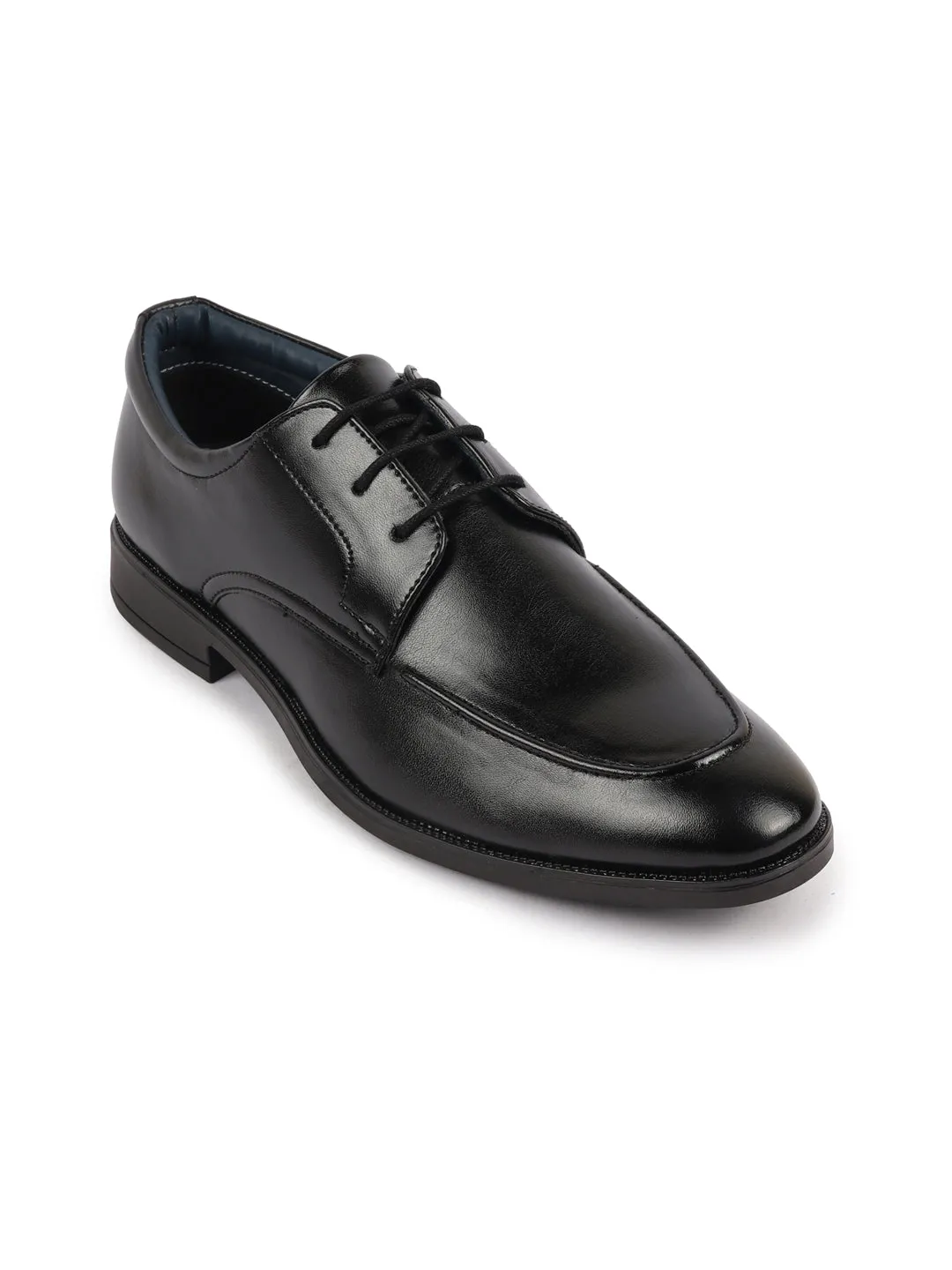 Men Black Formal Office Comfort Lace-Up Derby Shoes