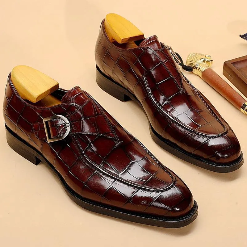 Men  Dress Shoes -  Teodoro Oxford Monk Strap Shoes