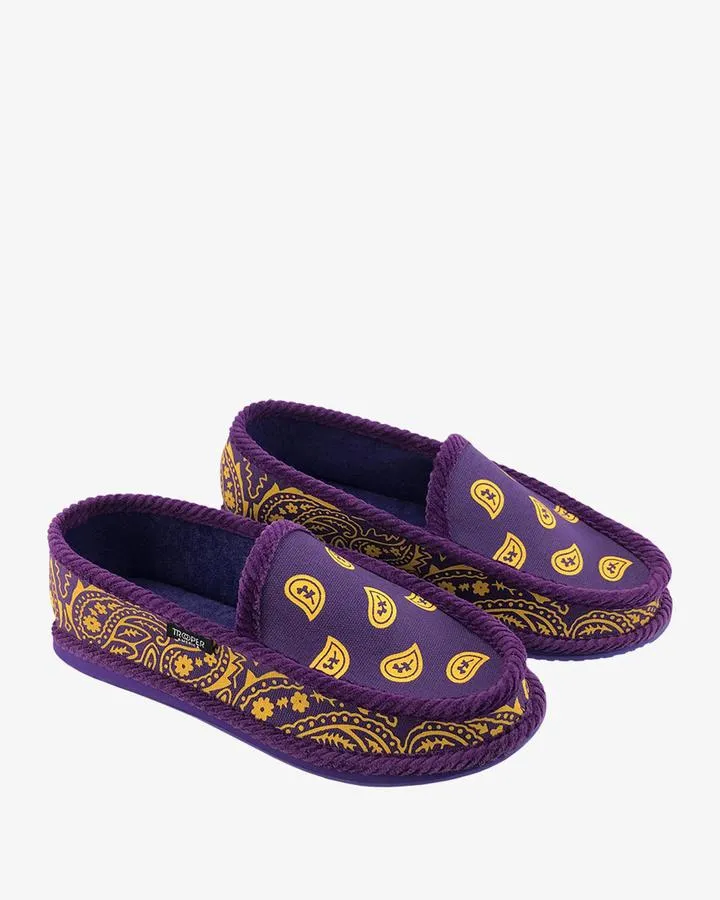 Mens Bandana Print Closed Back House Shoes