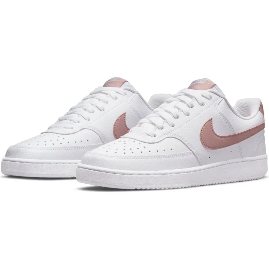 NIKE WOMEN'S COURT VISION LOW NEXT NATURE WHITE/PINK SHOE