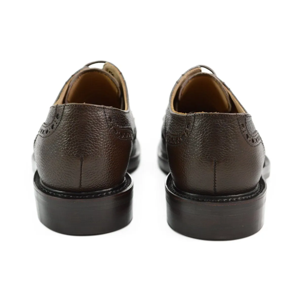 Mens NPS Wilson Walnut Grain Brogue Shoes with Durable Itshide Sole - Classic Footwear Elegance