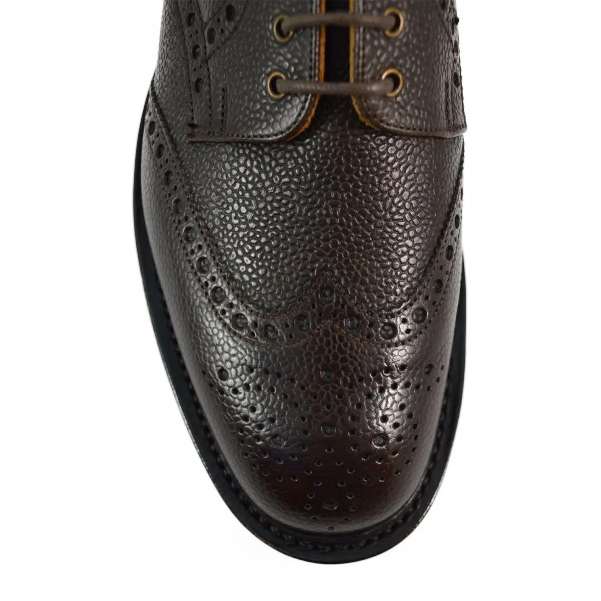 Mens NPS Wilson Walnut Grain Brogue Shoes with Durable Itshide Sole - Classic Footwear Elegance