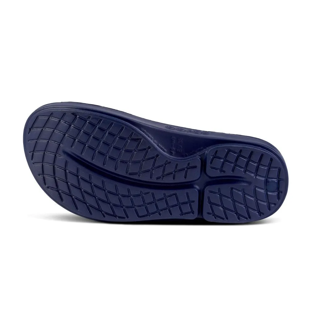 'OOFOS' Women's OOahh Slide Limited Edition - Navy / Silver / Silver Snake