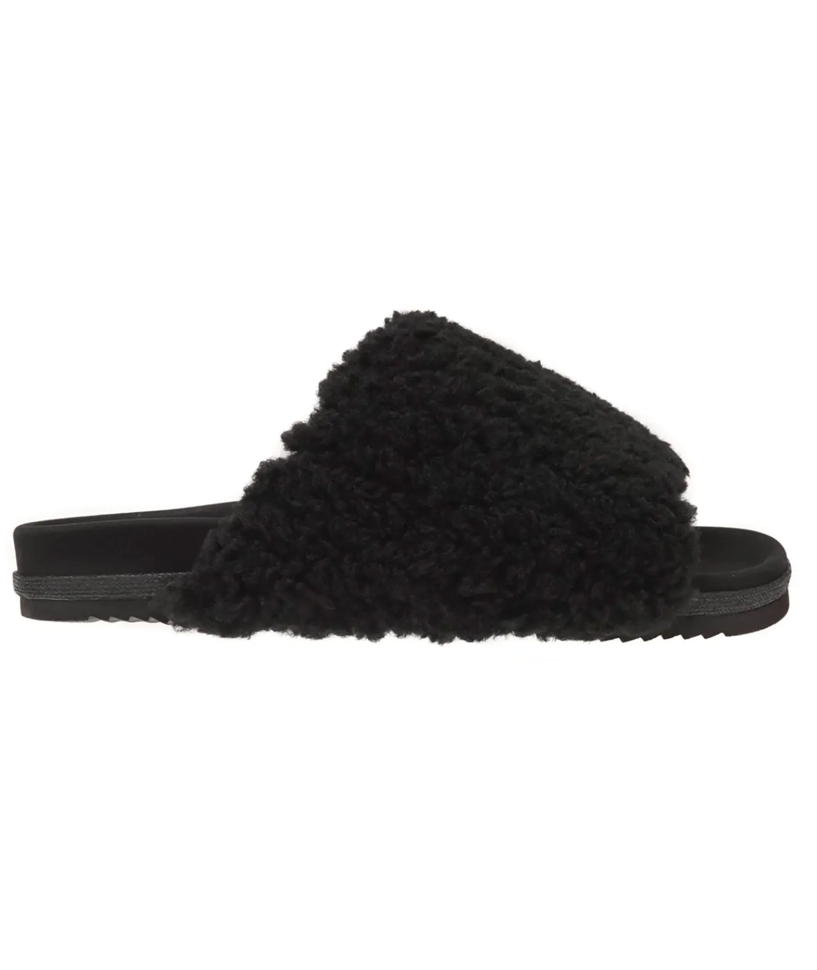 Roam Women Fuzzy Slider Black