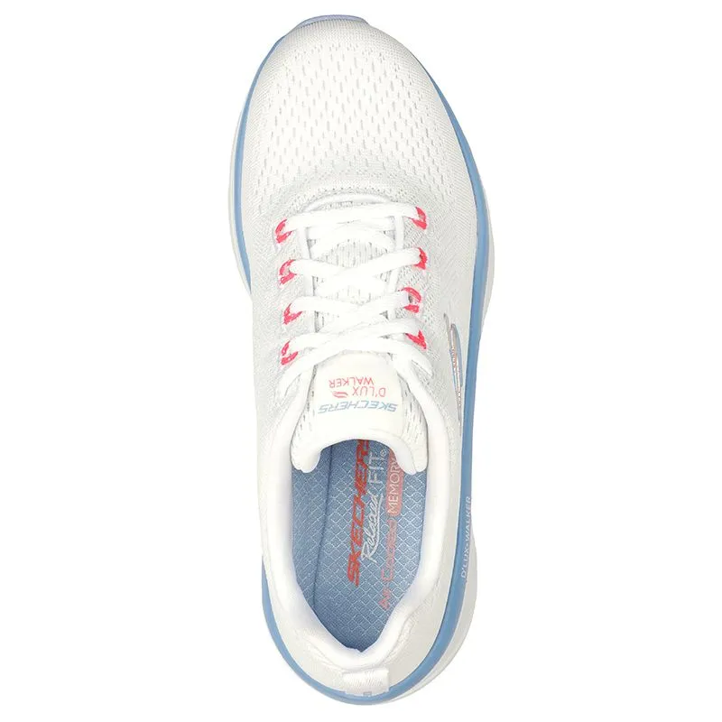 'Skechers' Women's Relaxed Fit: D'Lux Walker-Fresh Finesse - White / Pink / Blue