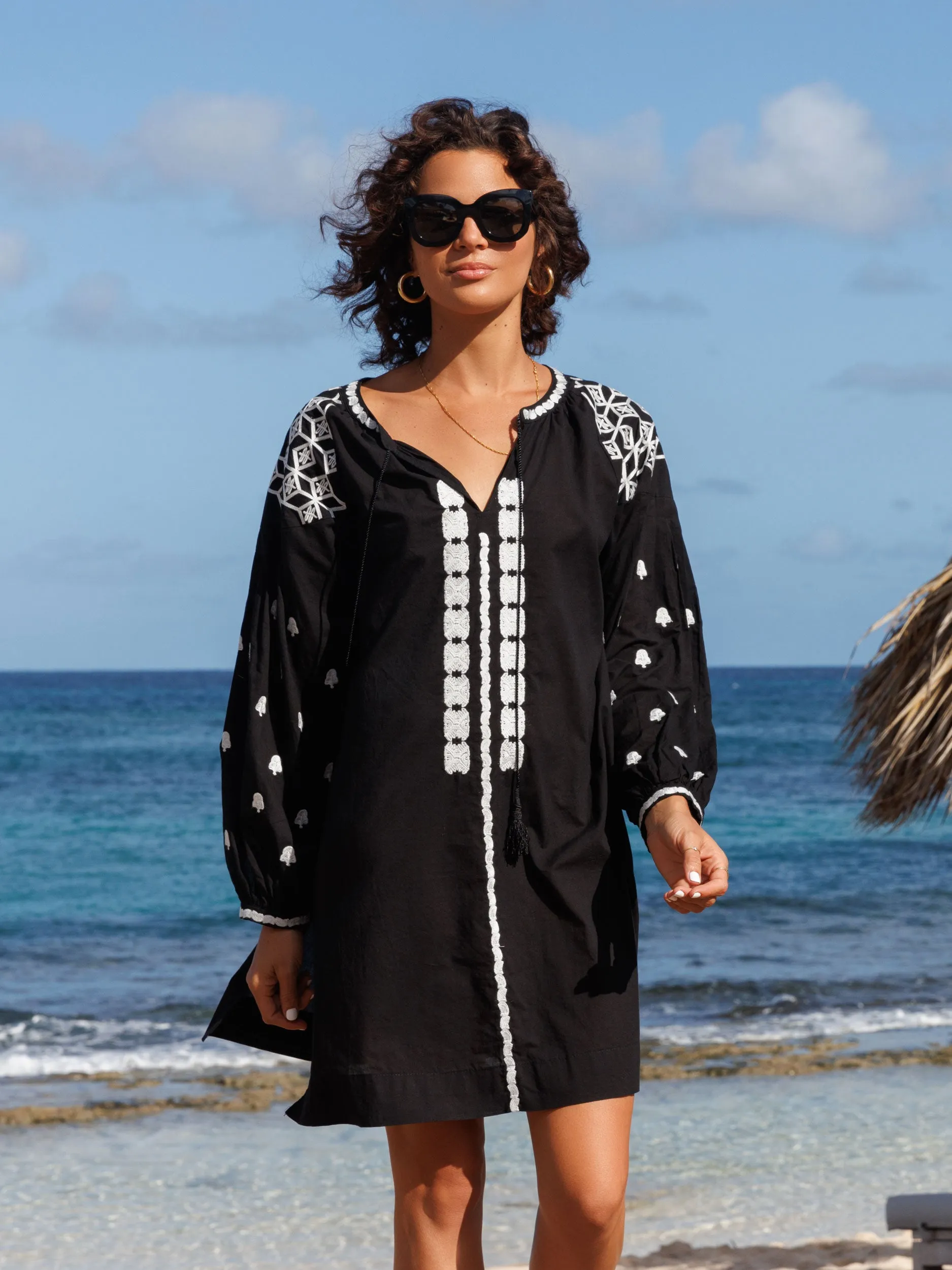 Thalia Kaftan Dress | Black