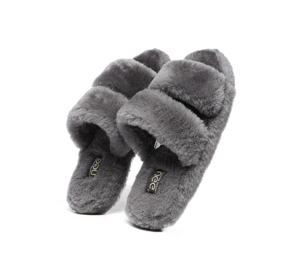 UGG Australian Shepherd Double Strap Fluffy Slides Women Jessica