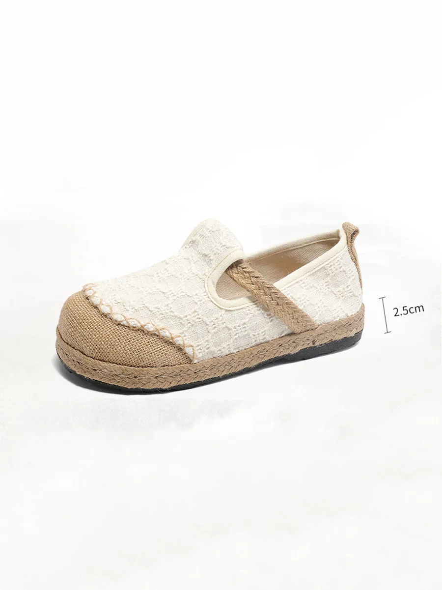 Women Ethnic Summer Linen Cotton Flat Shoes PA1027